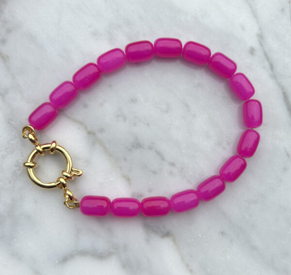 Roze kralenarmband - Afbeelding 2