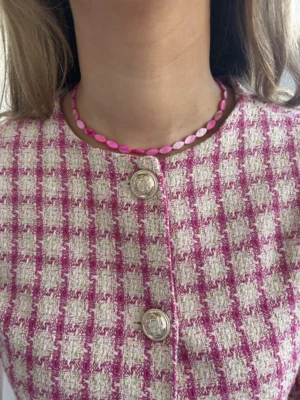 Roze ovale kralenketting