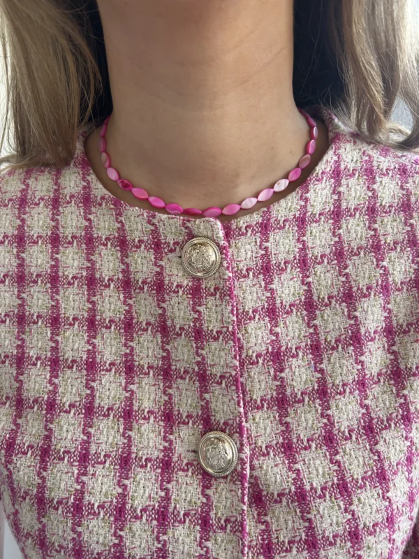 Roze ovale kralenketting