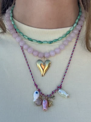 Gekleurde touwketting met visjes