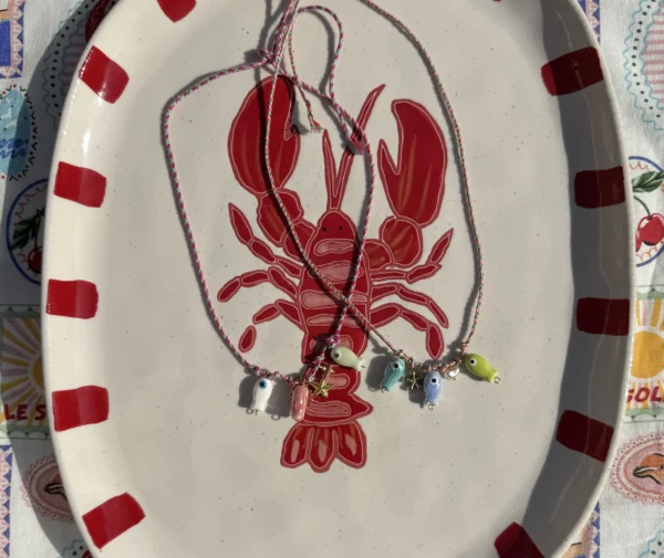 Gekleurde touwketting met visjes - Afbeelding 2